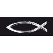 Lipdukas su krikščionybės simboliu „ Žuvelė“  aliuminis (sidabrinis) 2/33004